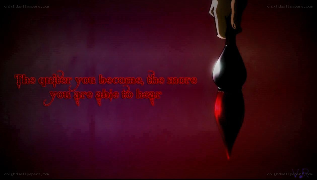 quote with a hanging object