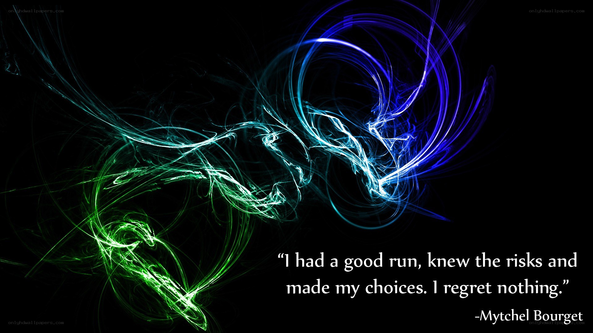 Quote with abstract light art