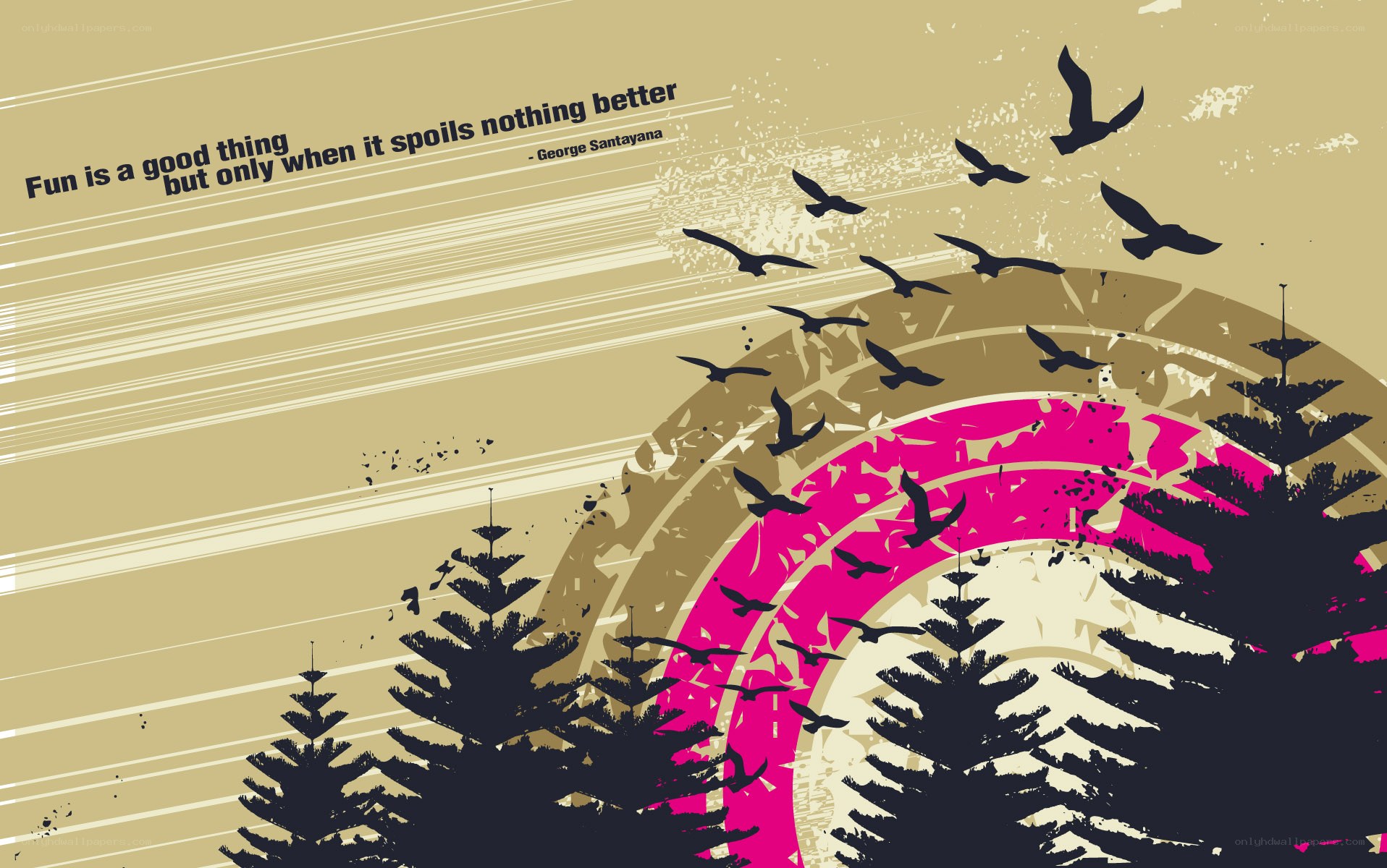 Quote with birds and forest