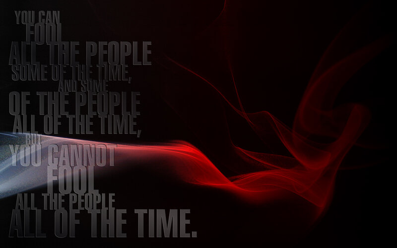 quote with red smoke background