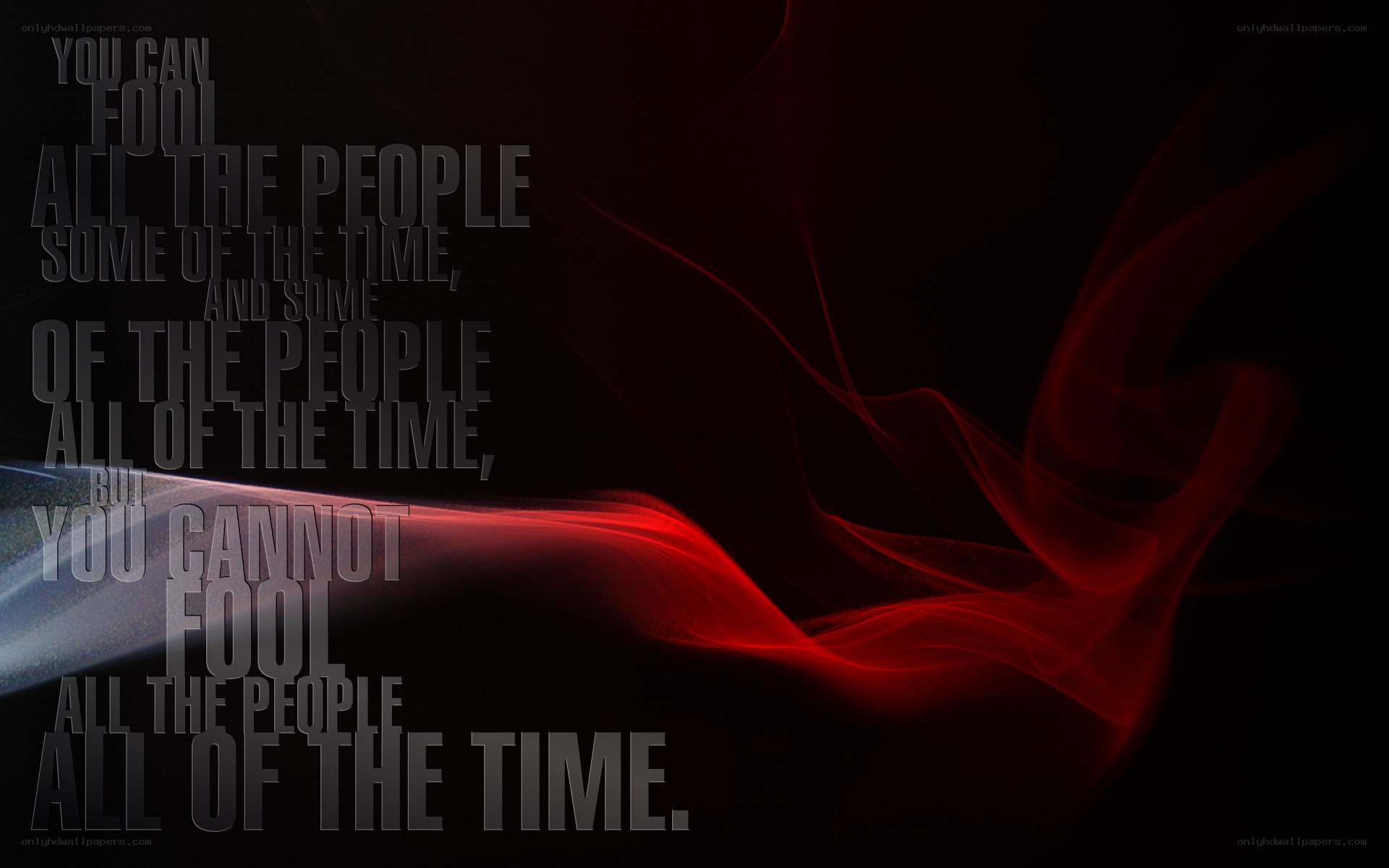 quote with red smoke background