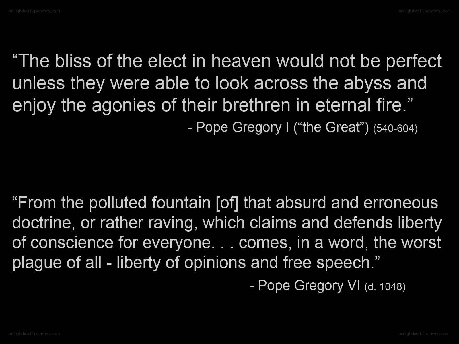 quotes from popes gregory i and vi