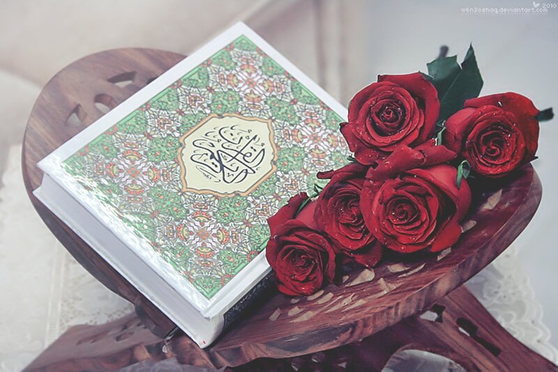 Quran and Red Roses