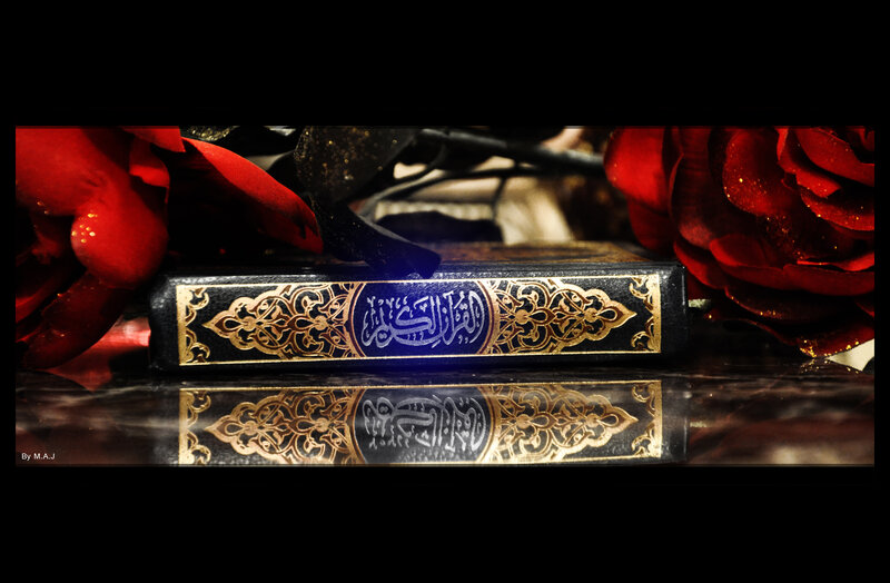 Quran with Red Roses