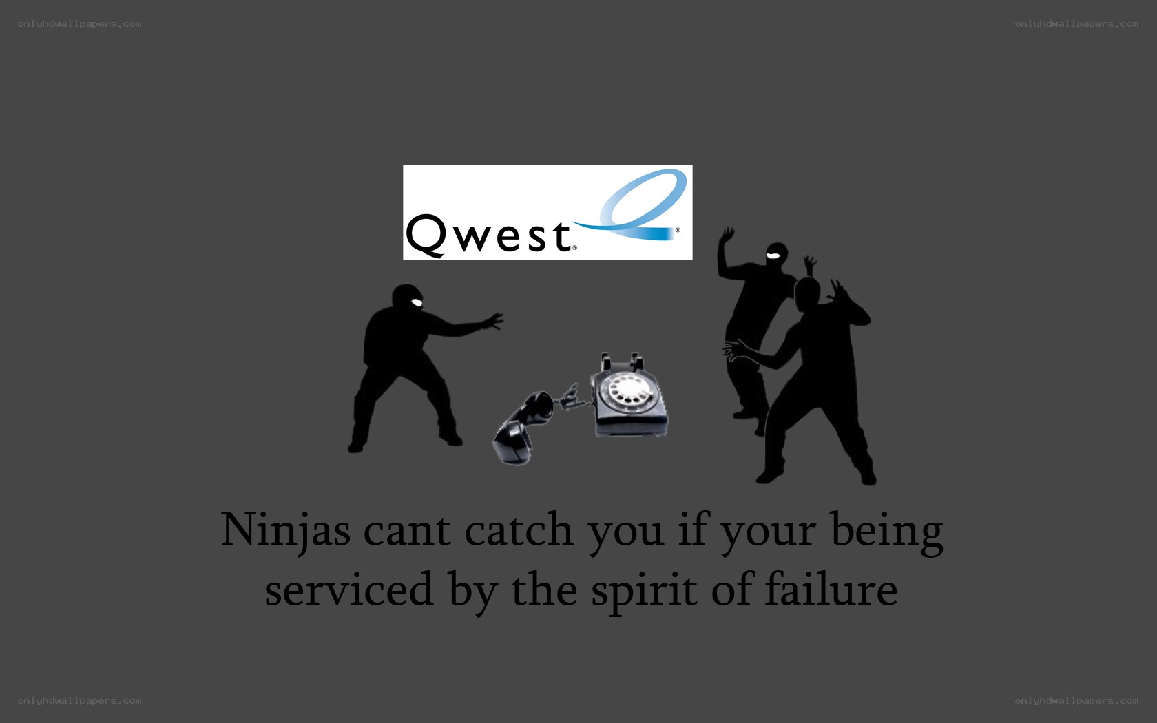 Qwest logo with ninjas