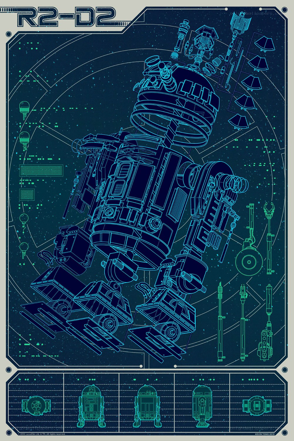 R2-D2 blueprint art