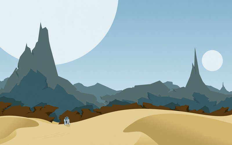 R2-D2 on a desert planet