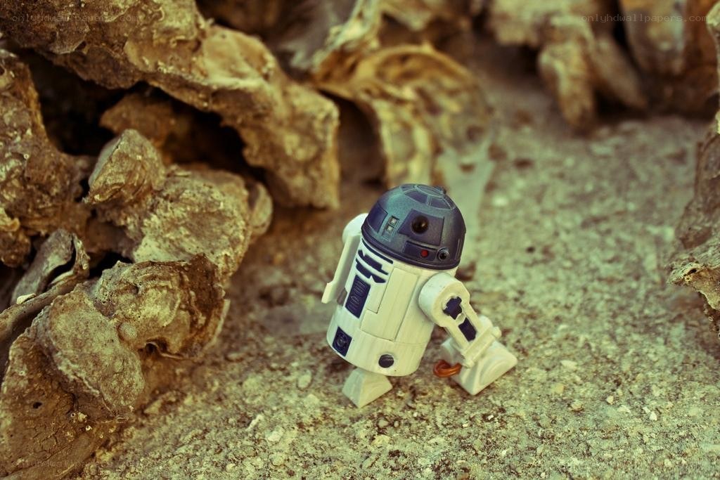 R2-D2 on a rocky surface
