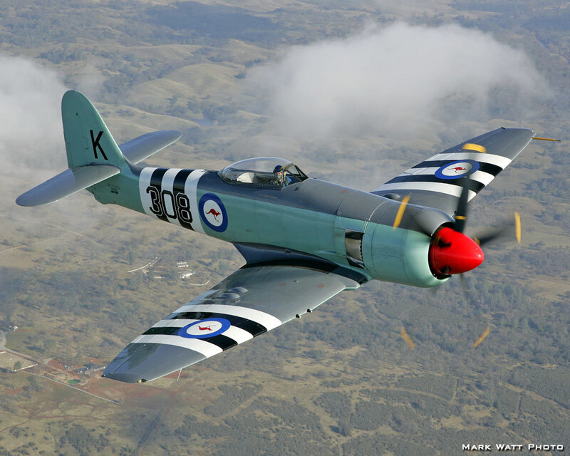 RAAF Mustang in flight