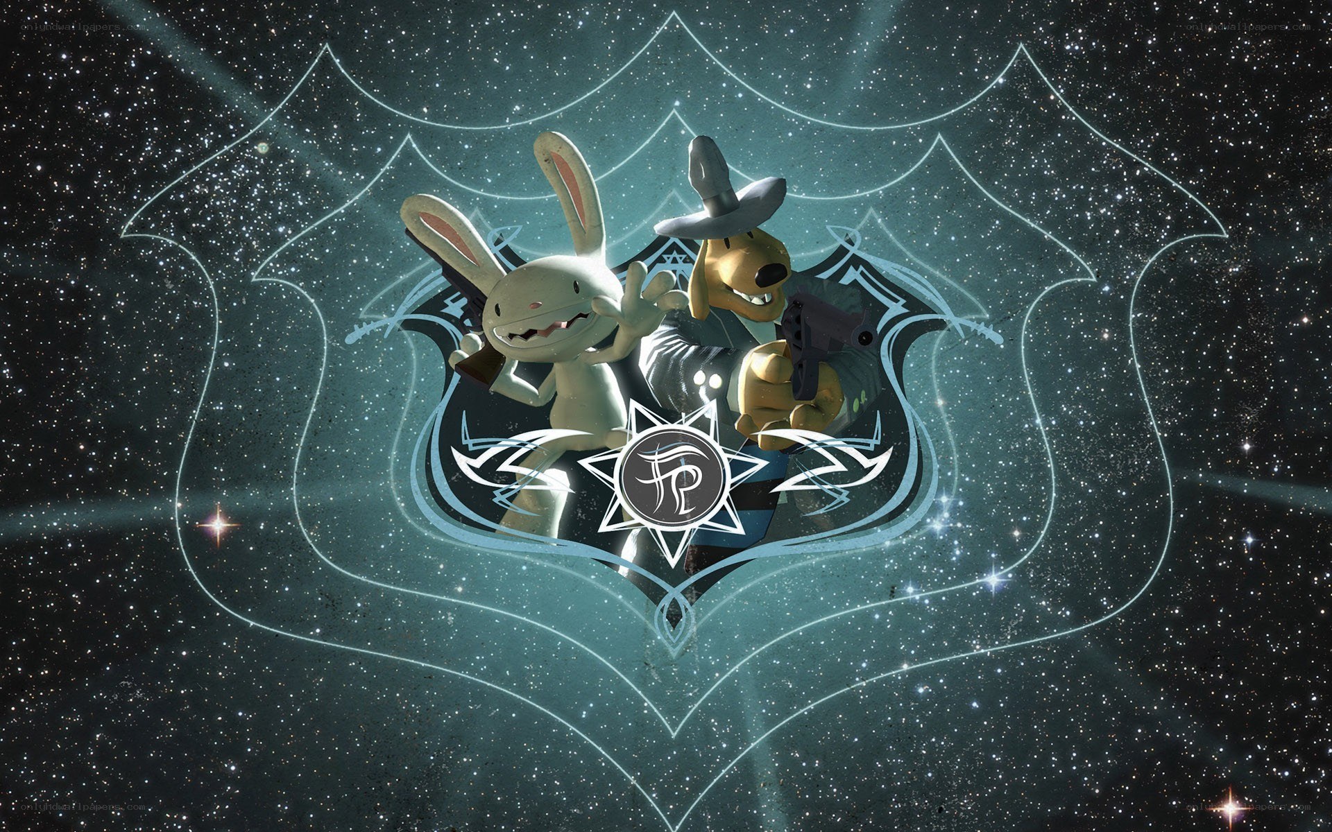 Rabbid and dog in space