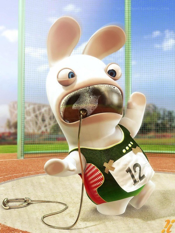Rabbid athlete with soda