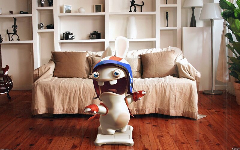 Rabbid in a living room