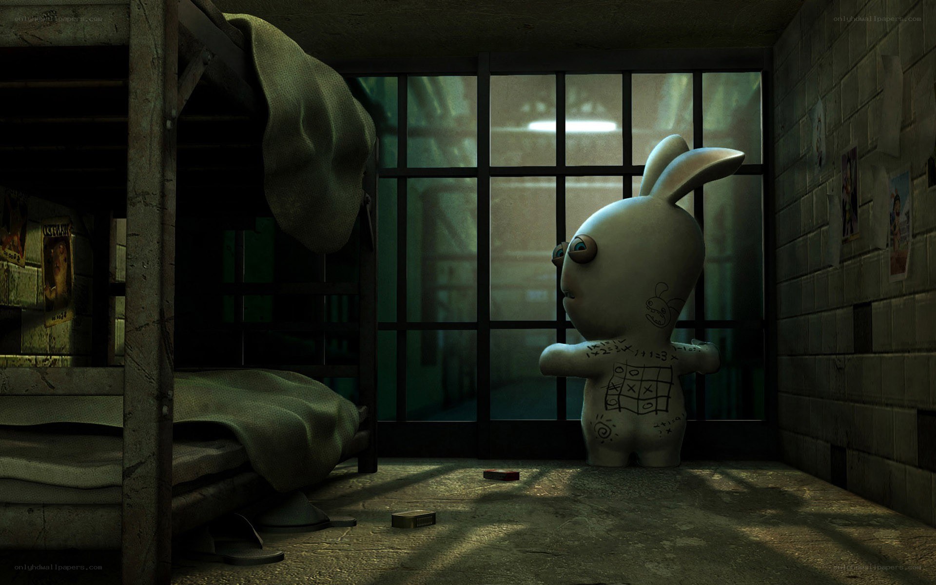 Rabbid in a prison cell