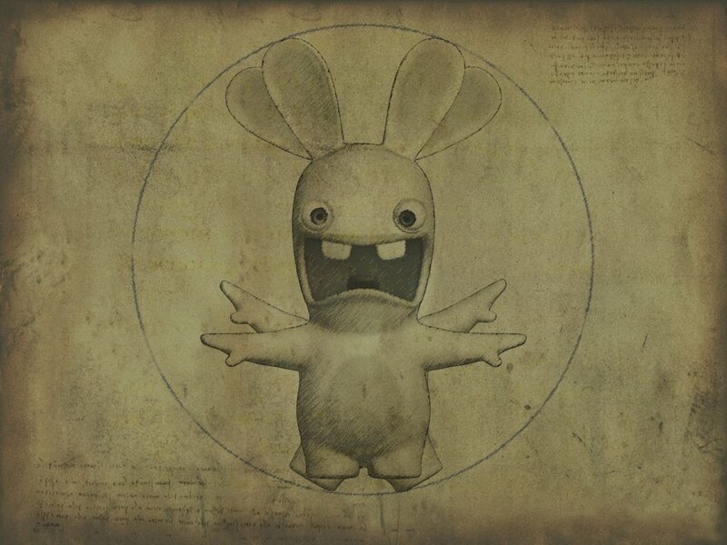 Rabbid in Vitruvian pose