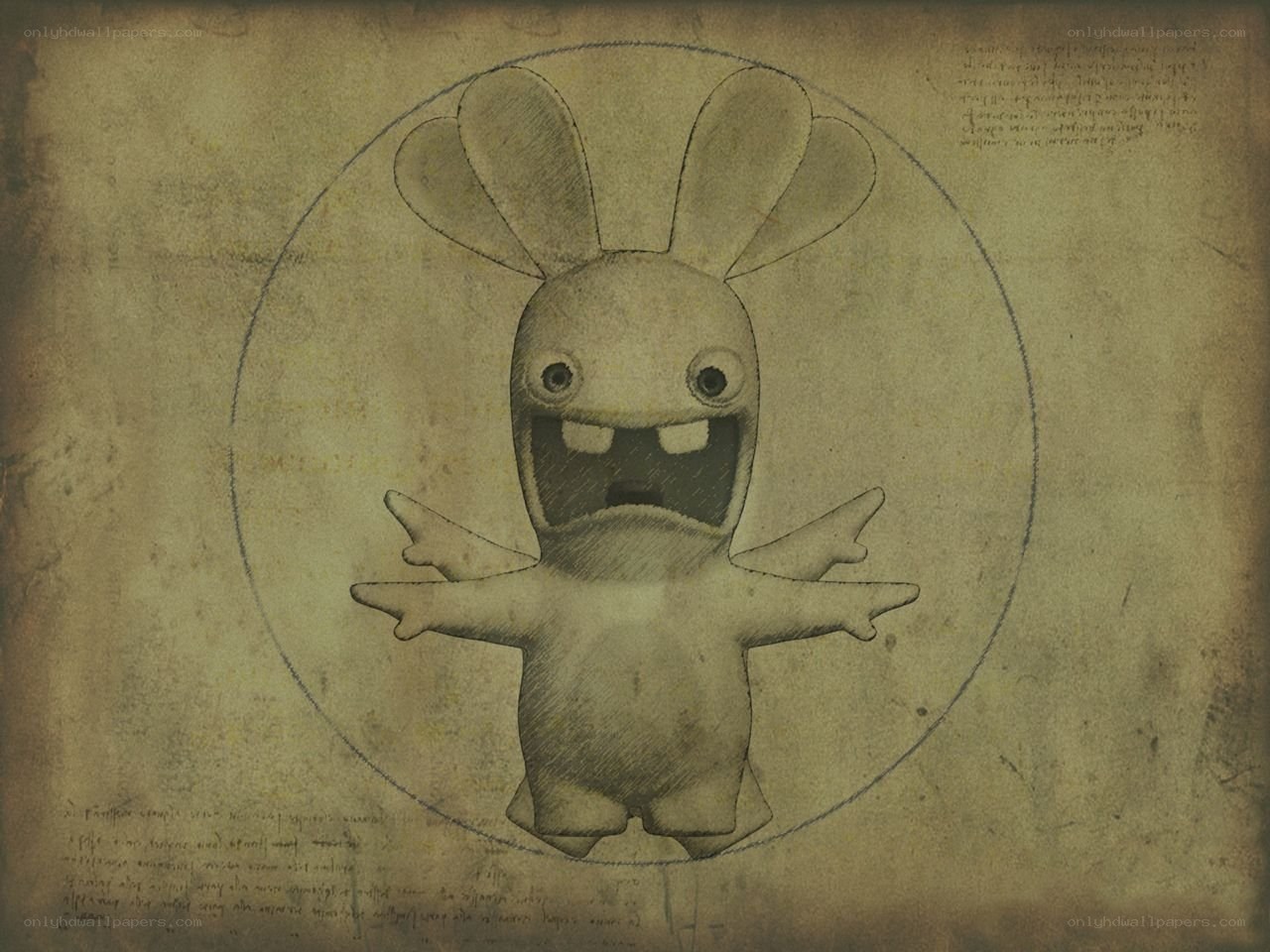 Rabbid in Vitruvian pose
