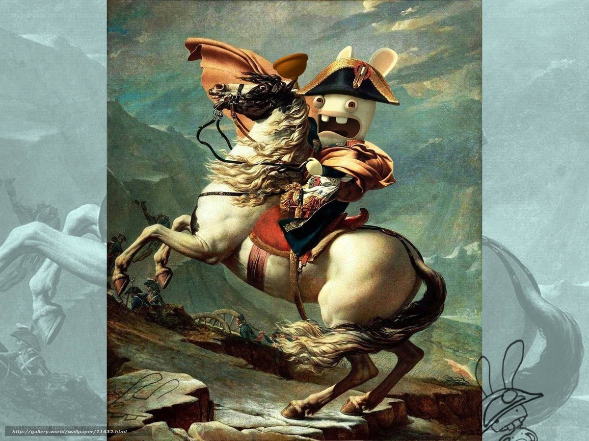Rabbid Napoleon on a horse