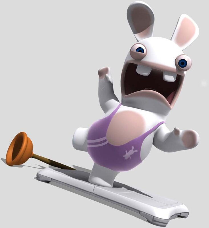 Rabbid on a Wii Balance Board