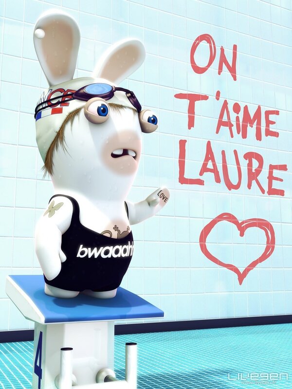 Rabbid on diving board