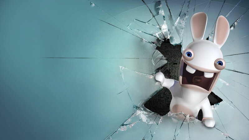 Rabbid Rabbit Breaking Glass — White