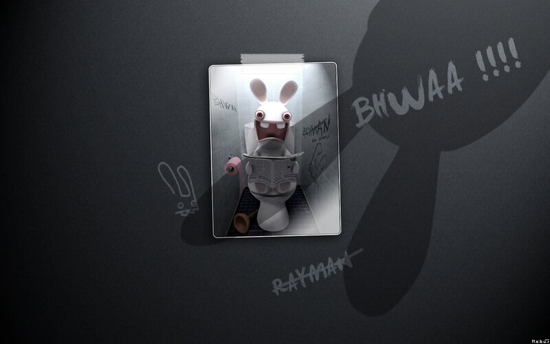 Rabbid Rabbit in Bathroom