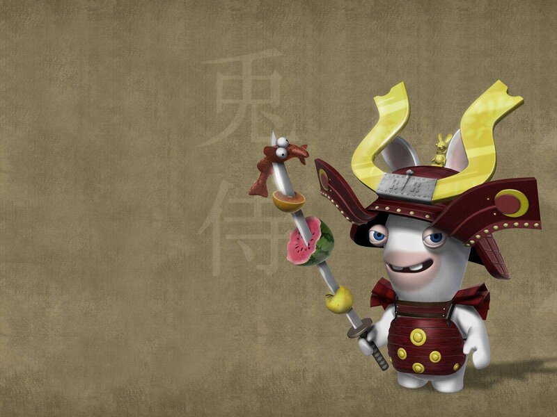Rabbid samurai with sword