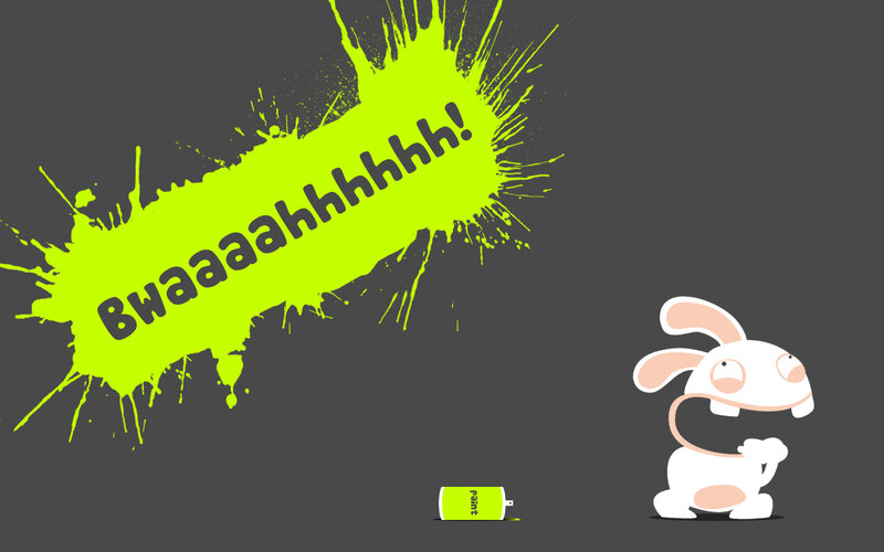 Rabbid with paint splatter