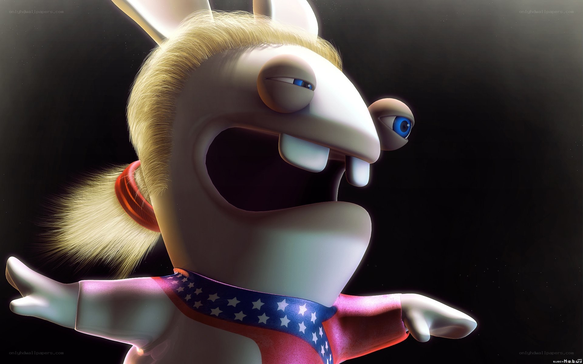 Rabbid with patriotic scarf