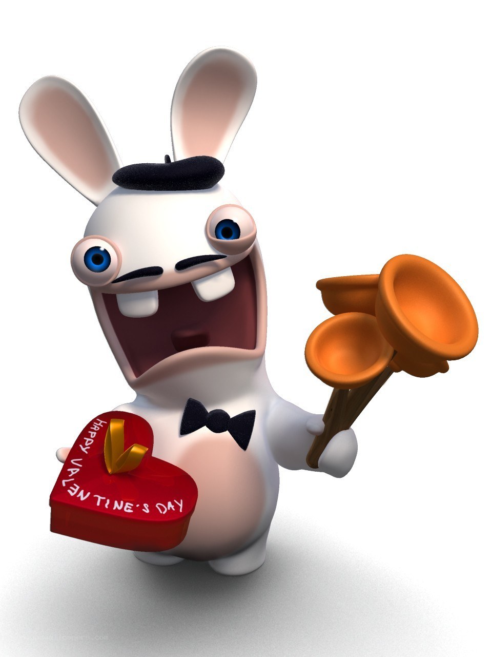 Rabbid with Valentine's gift