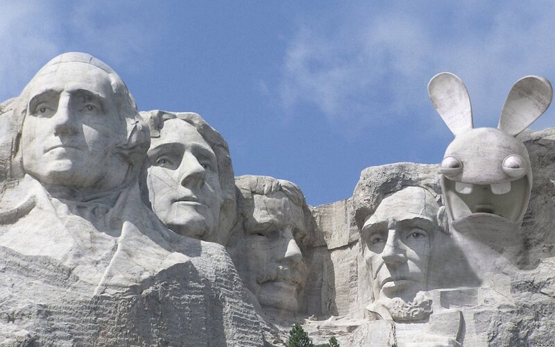 Rabbids at Mount Rushmore