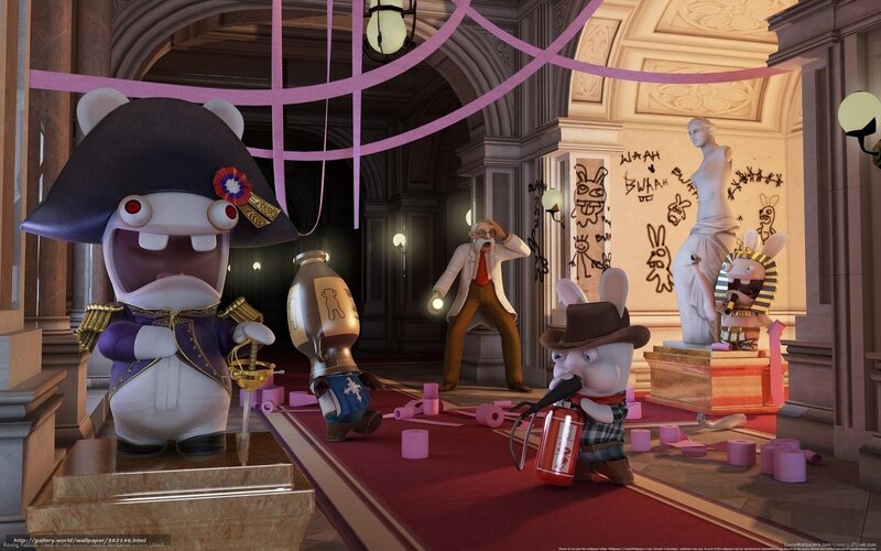 Rabbids in a museum
