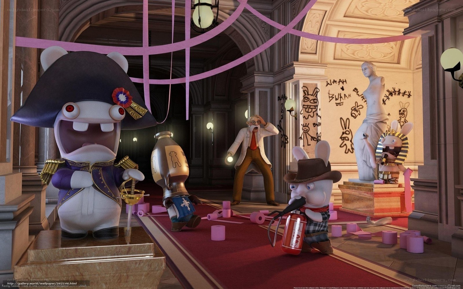 Rabbids in a museum