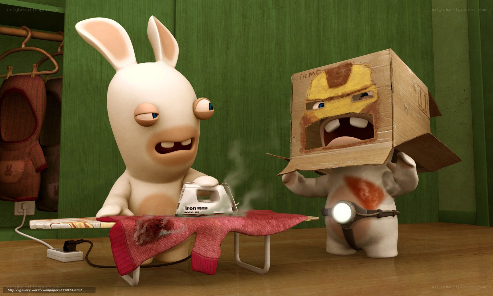 Rabbids ironing clothes