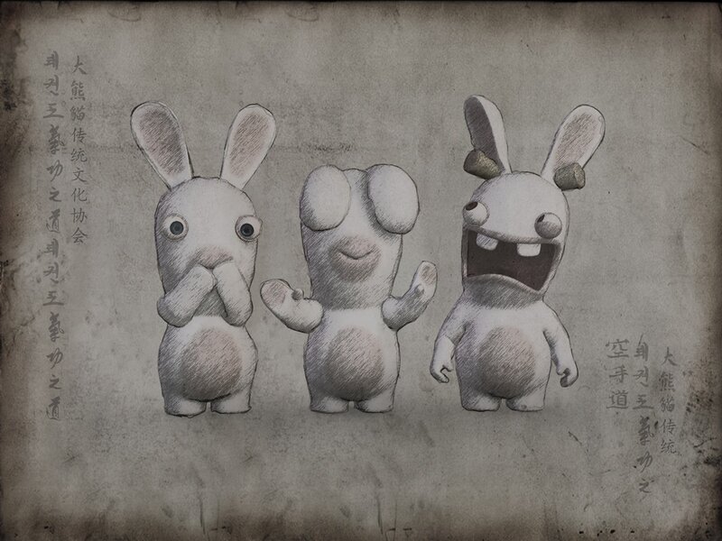 Rabbids martial arts characters