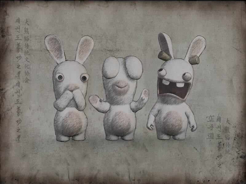 Rabbids martial arts illustration