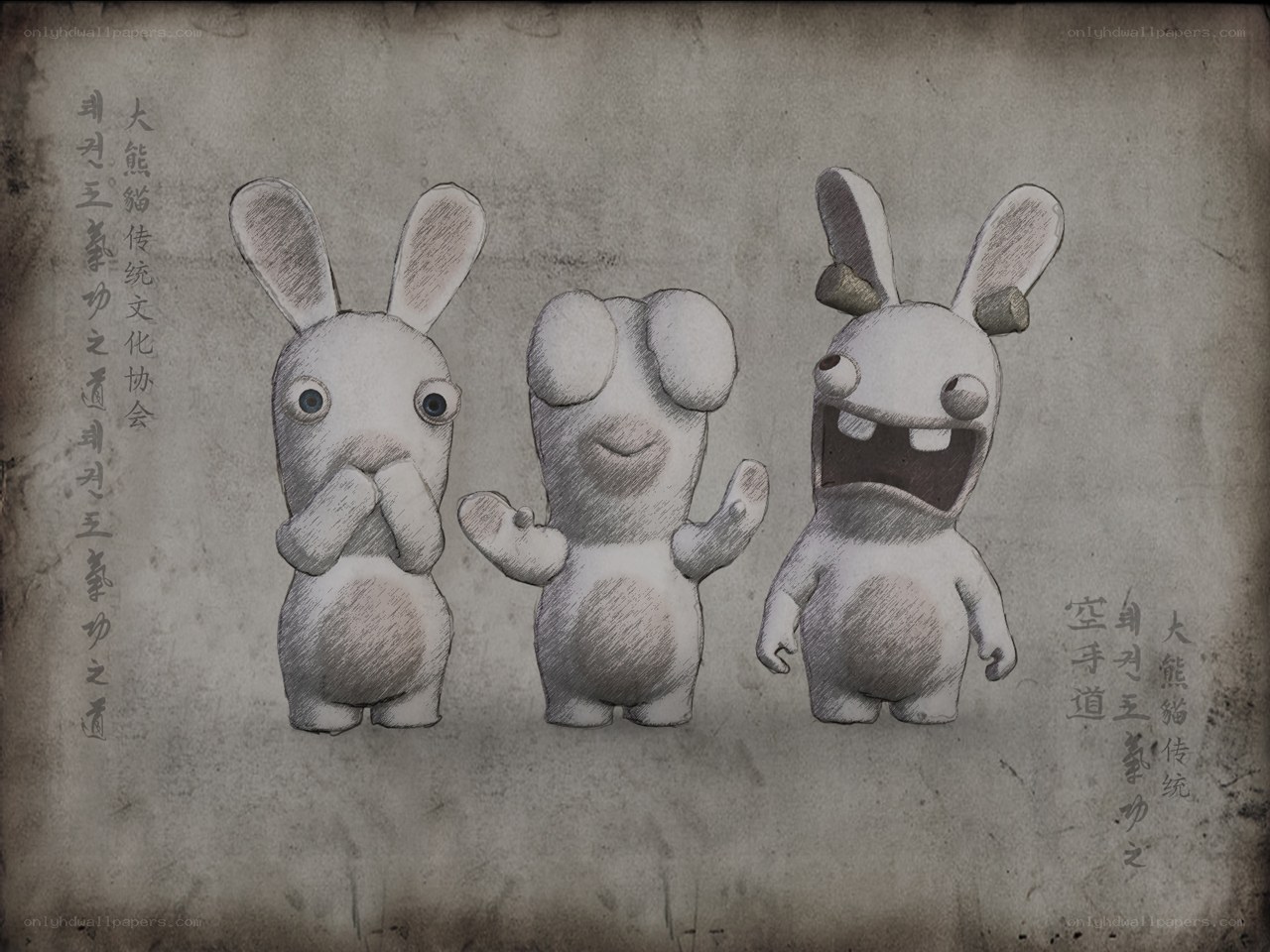 Rabbids martial arts illustration