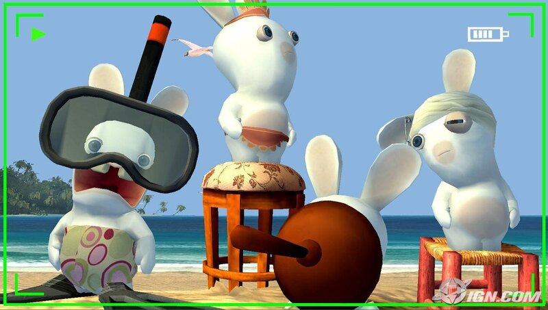 Rabbids on a beach scene