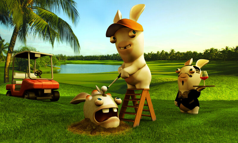 Rabbids on a golf course