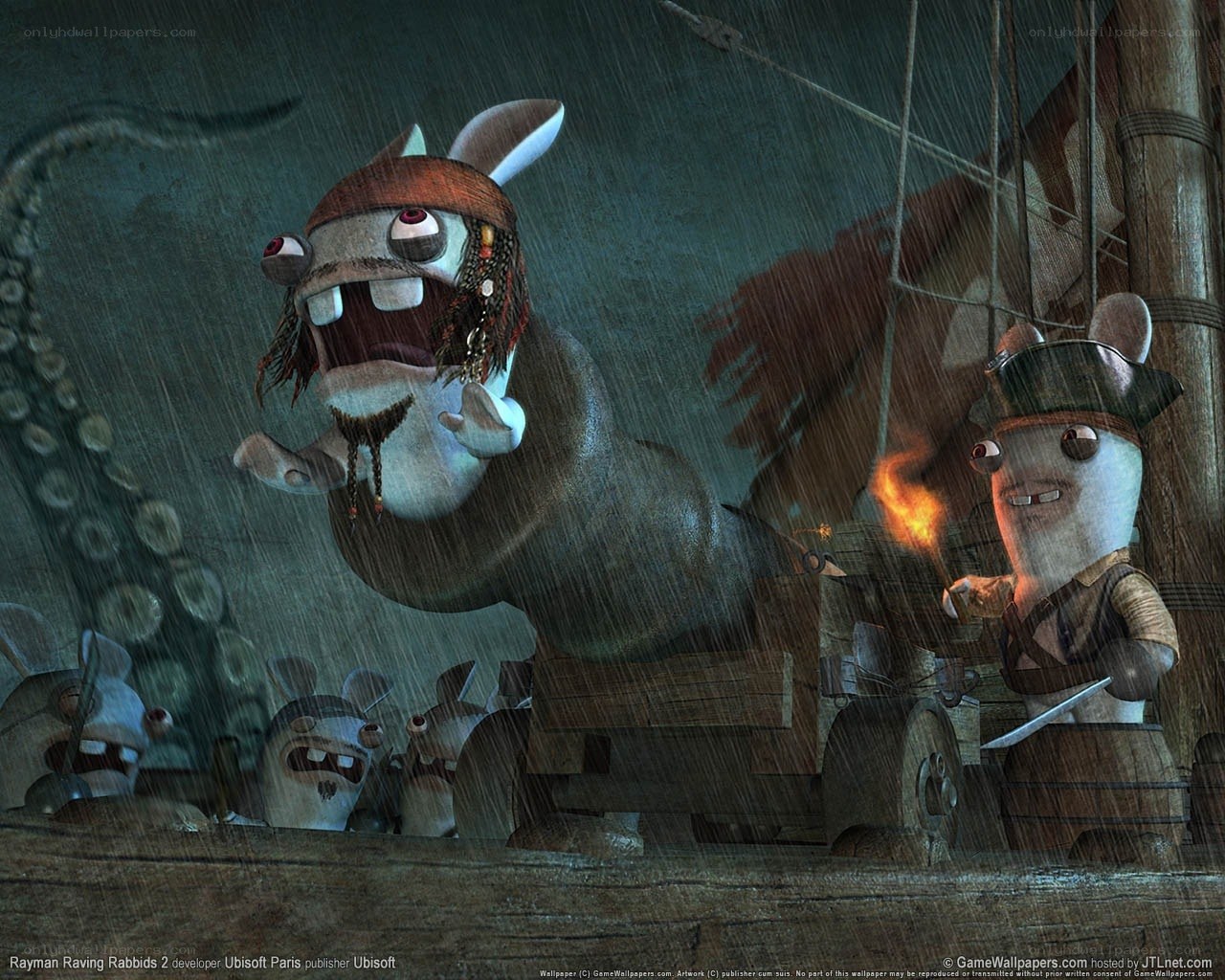 Rabbids on a pirate ship