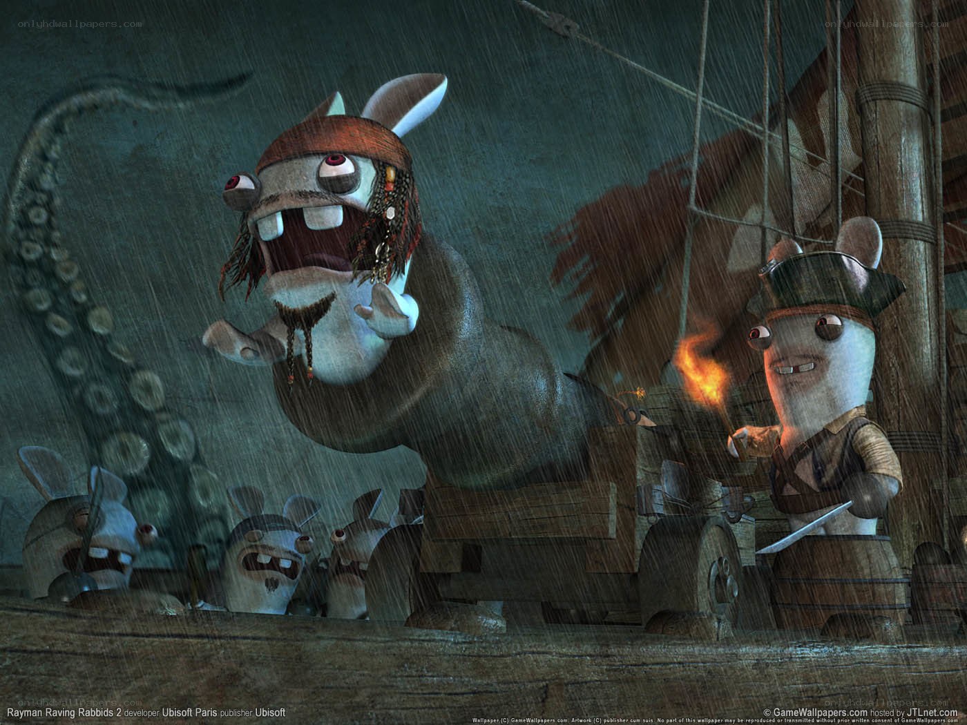 Rabbids on a pirate ship