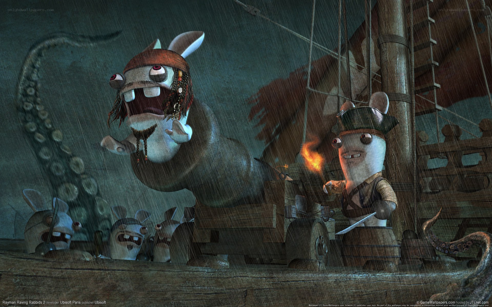 Rabbids on a pirate ship