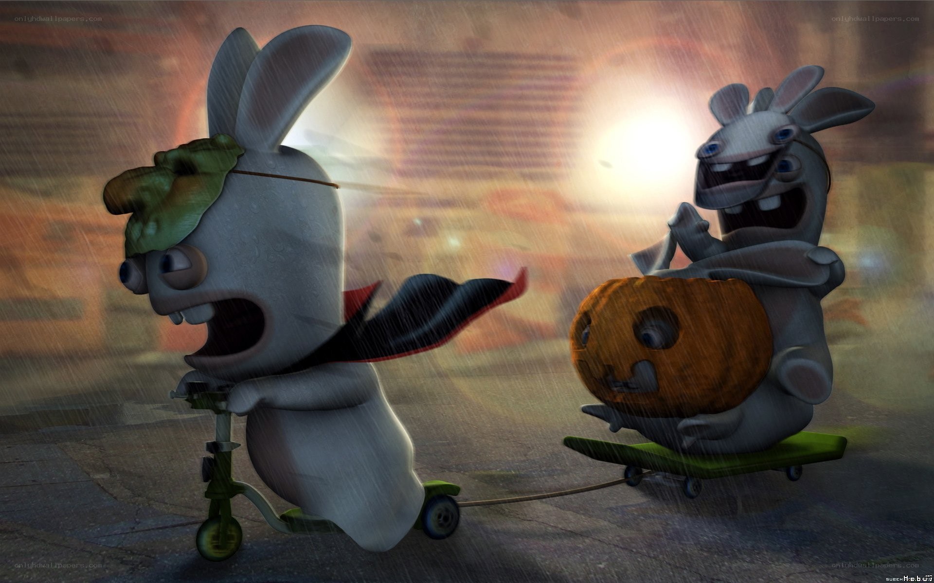 Rabbids on a rainy adventure
