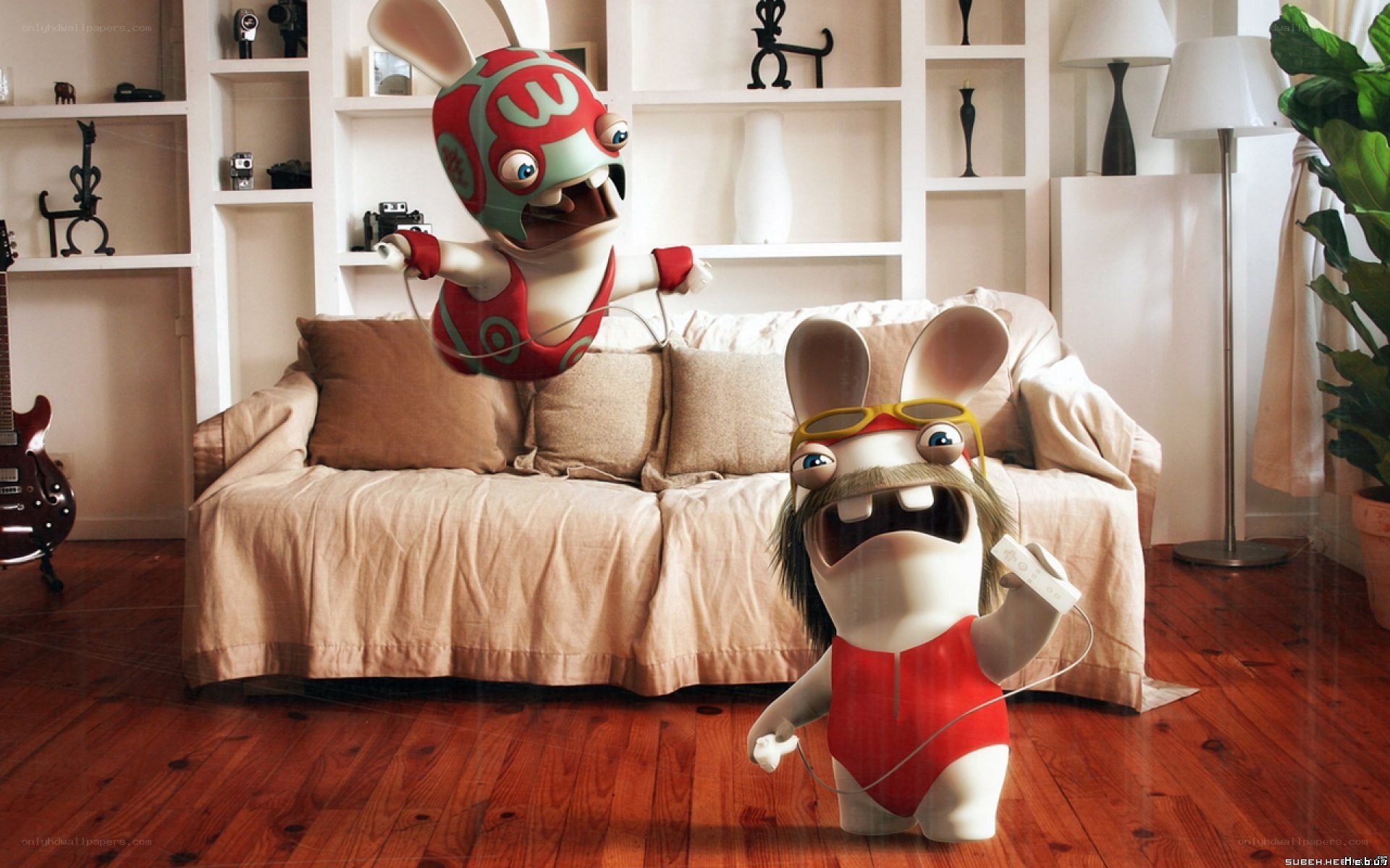 Rabbids playing video games