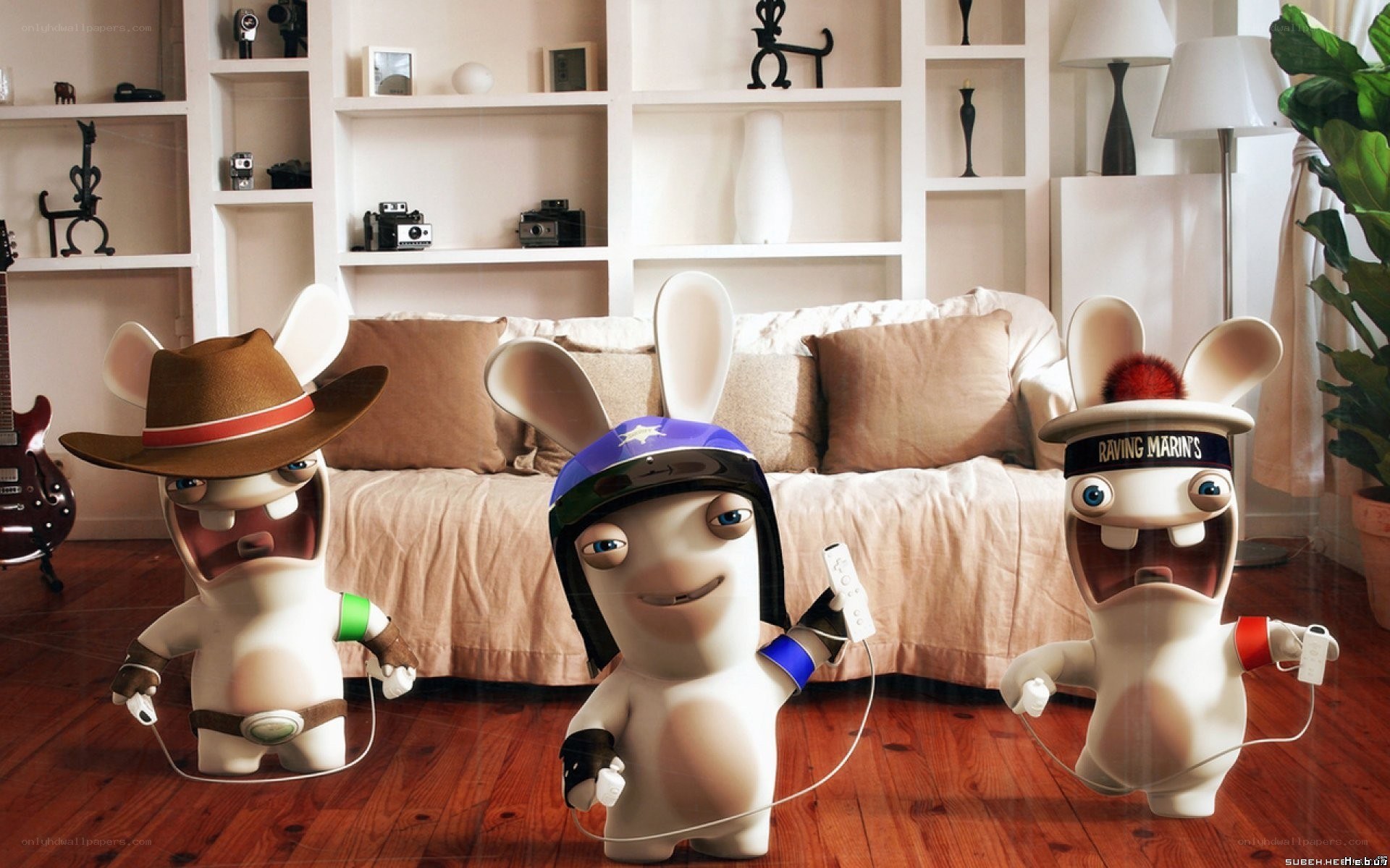 Rabbids playing video games