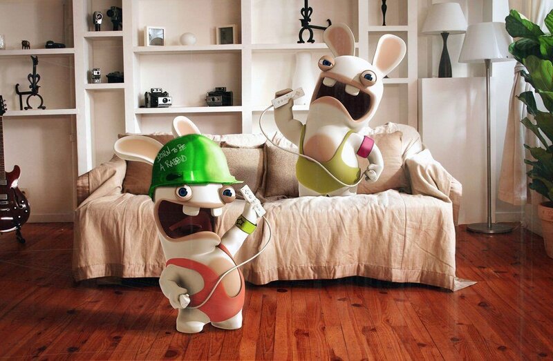 Rabbids playing video games