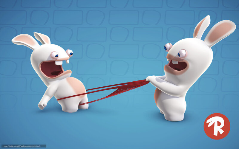 Rabbids pulling string