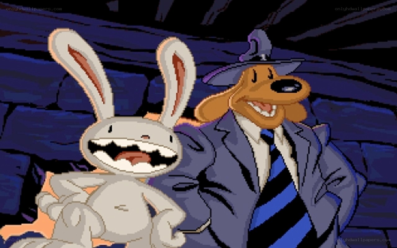 Rabbit and dog in a cave