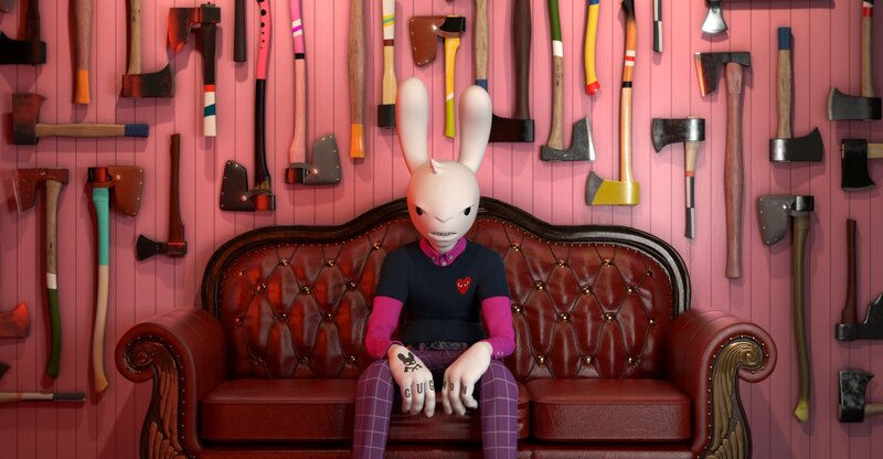 Rabbit Character on Couch