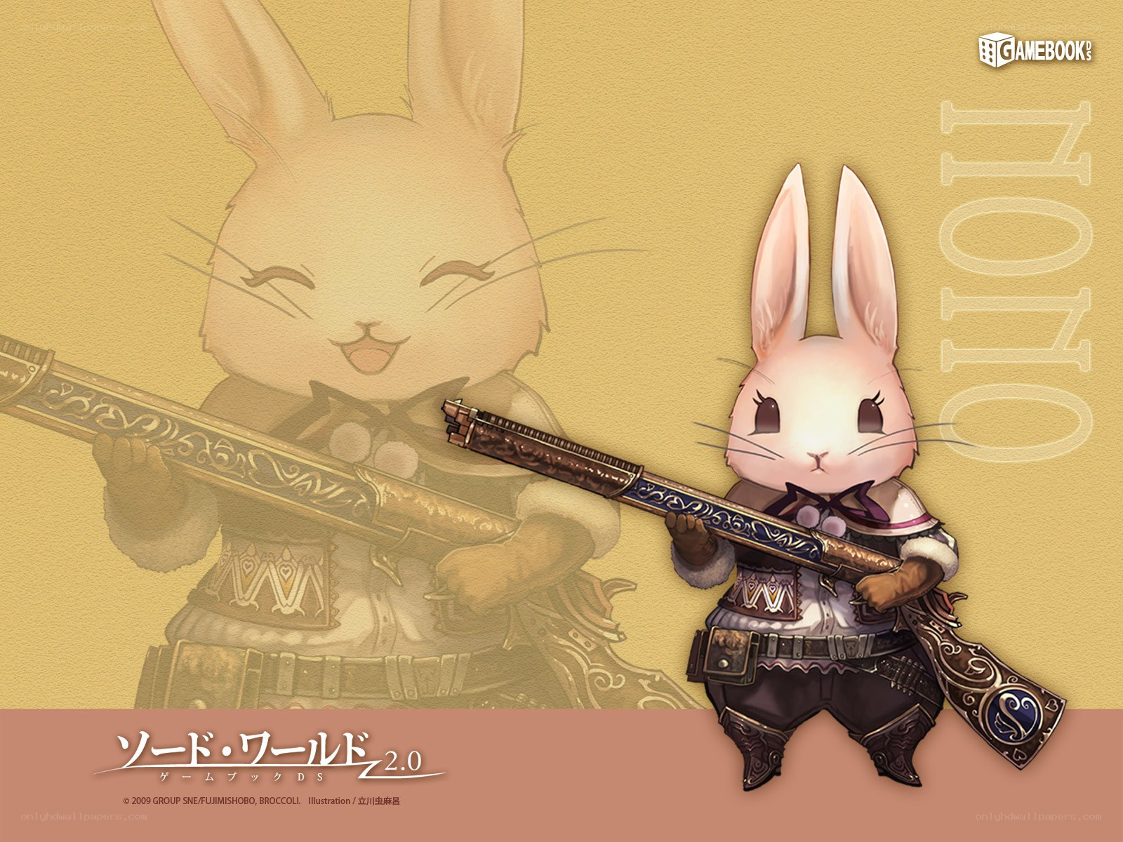 Rabbit character with rifle