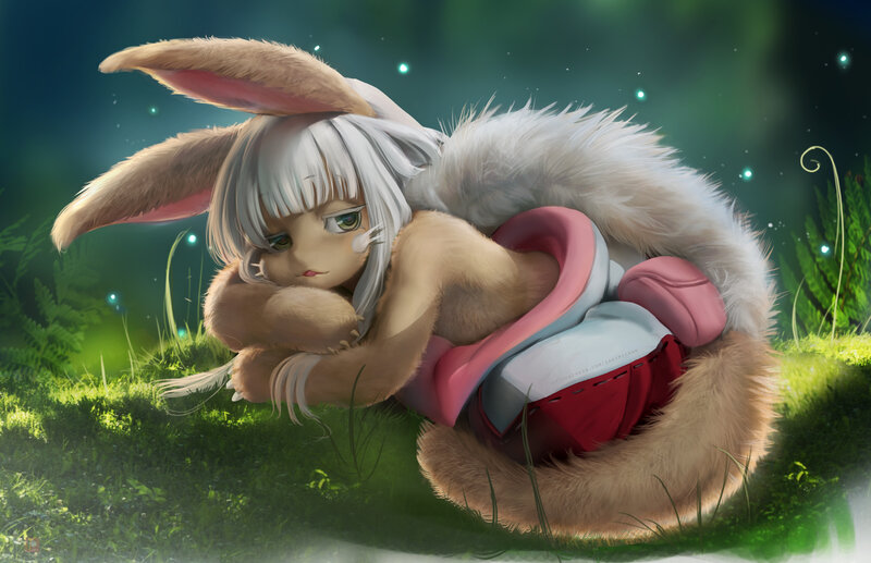 Rabbit-eared Girl in Grass