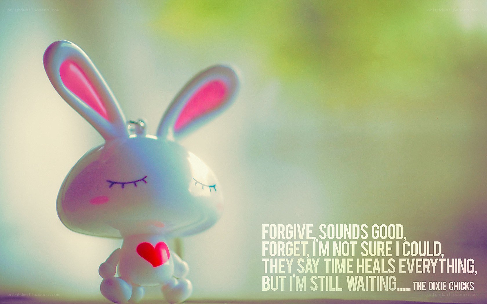 rabbit figurine with quote